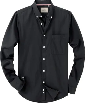 Alimens & Gentle Mens Solid Oxford Shirt Long Sleeve Dress Shirt Work Casual Button Down Shirts with Pocket