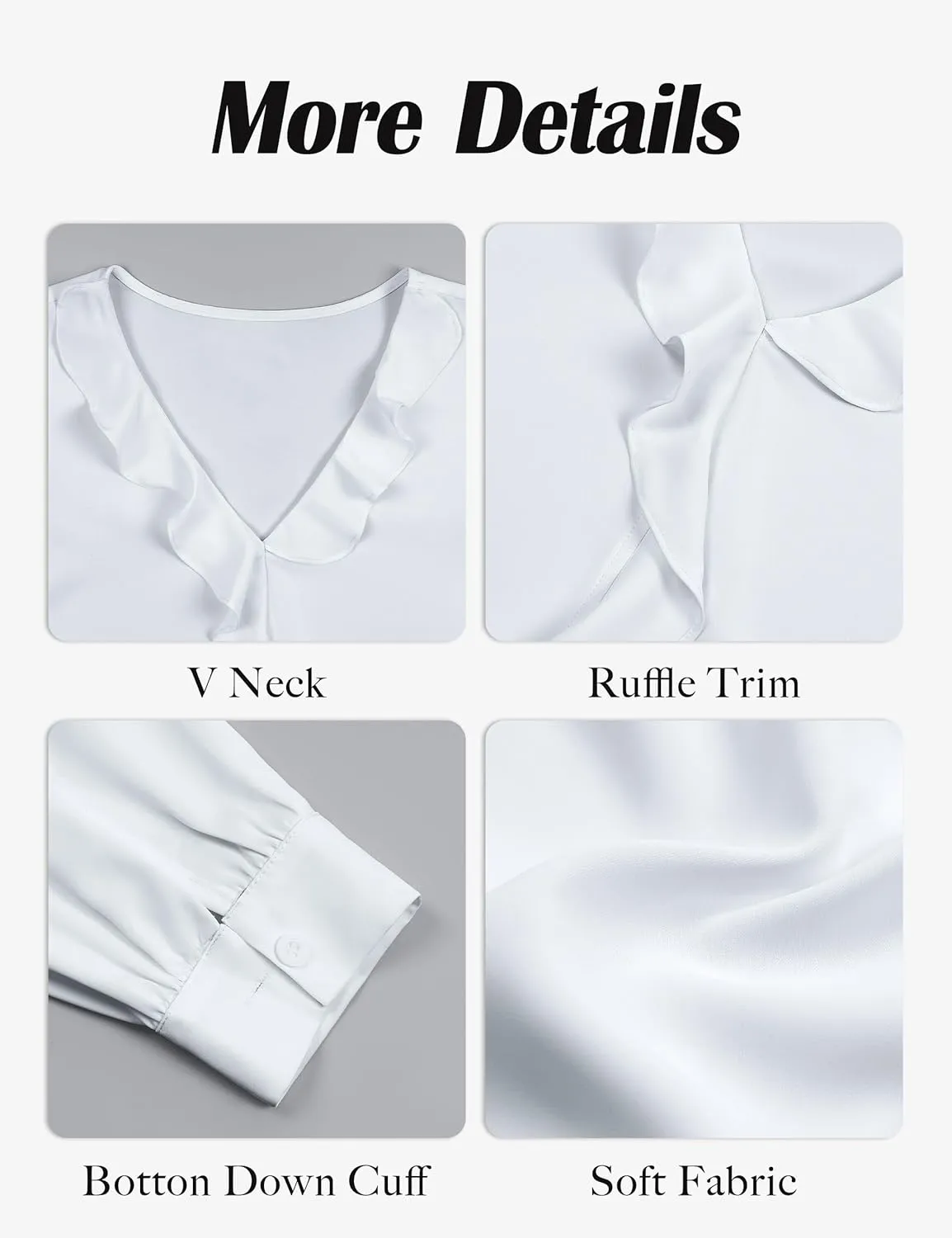 Blooming Jelly Women's Dressy Casual Tops Business Work Blouse Ruffle V Neck Long Sleeve Shirts Fall Fashion 2024