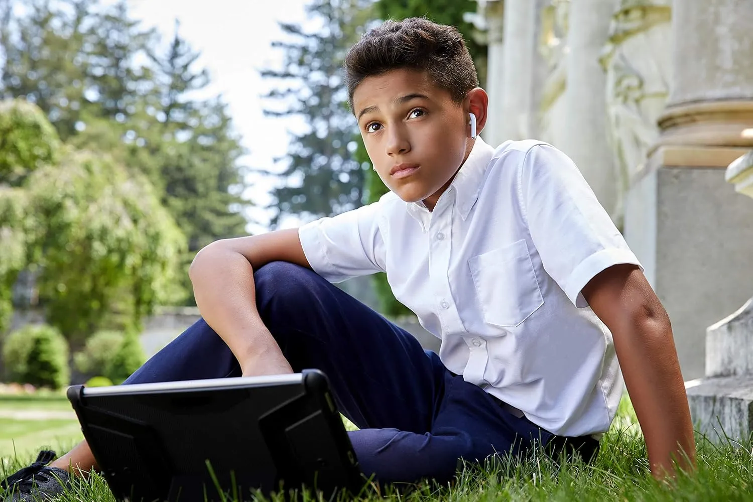 French Toast Boys' Short Sleeve Oxford Dress Shirt (Standard & Husky)