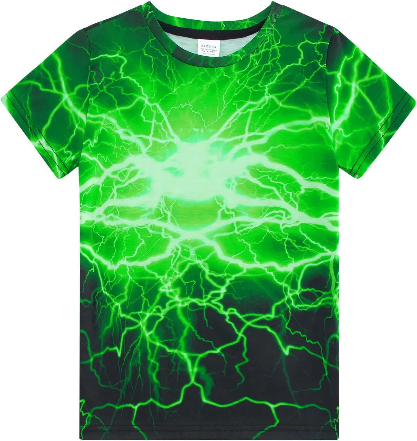 Funnycokid Boys Girls Shirts Graphic T-Shirt Neon Clothes Kids Novelty Youth Short Sleeve Animal Print Tees 4-16 Years