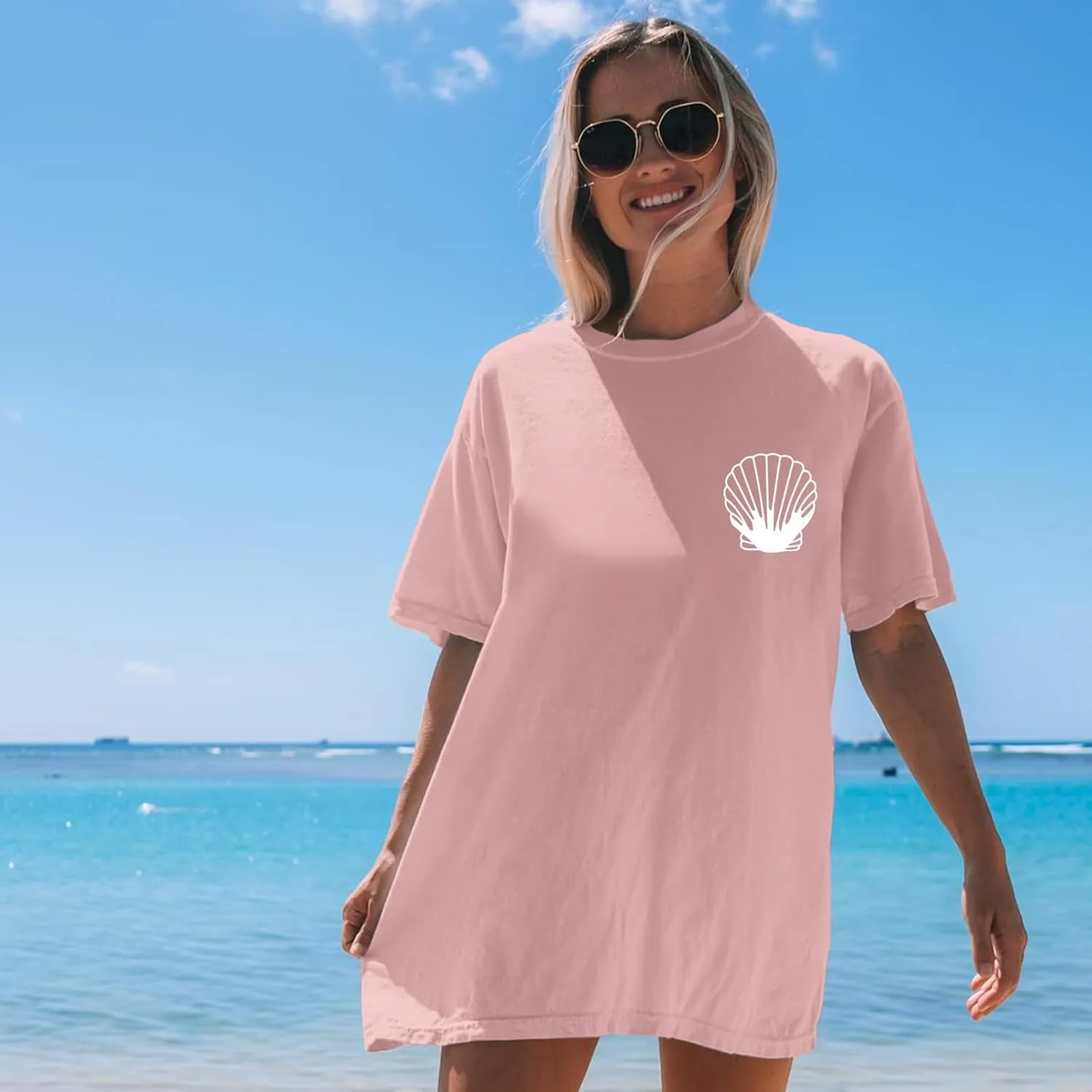 Hawaiian T Shirts for Women Oversized Aesthetic Hibiscus Flower Beach Shirt Teens Preppy Tropical Graphic Tee Tops