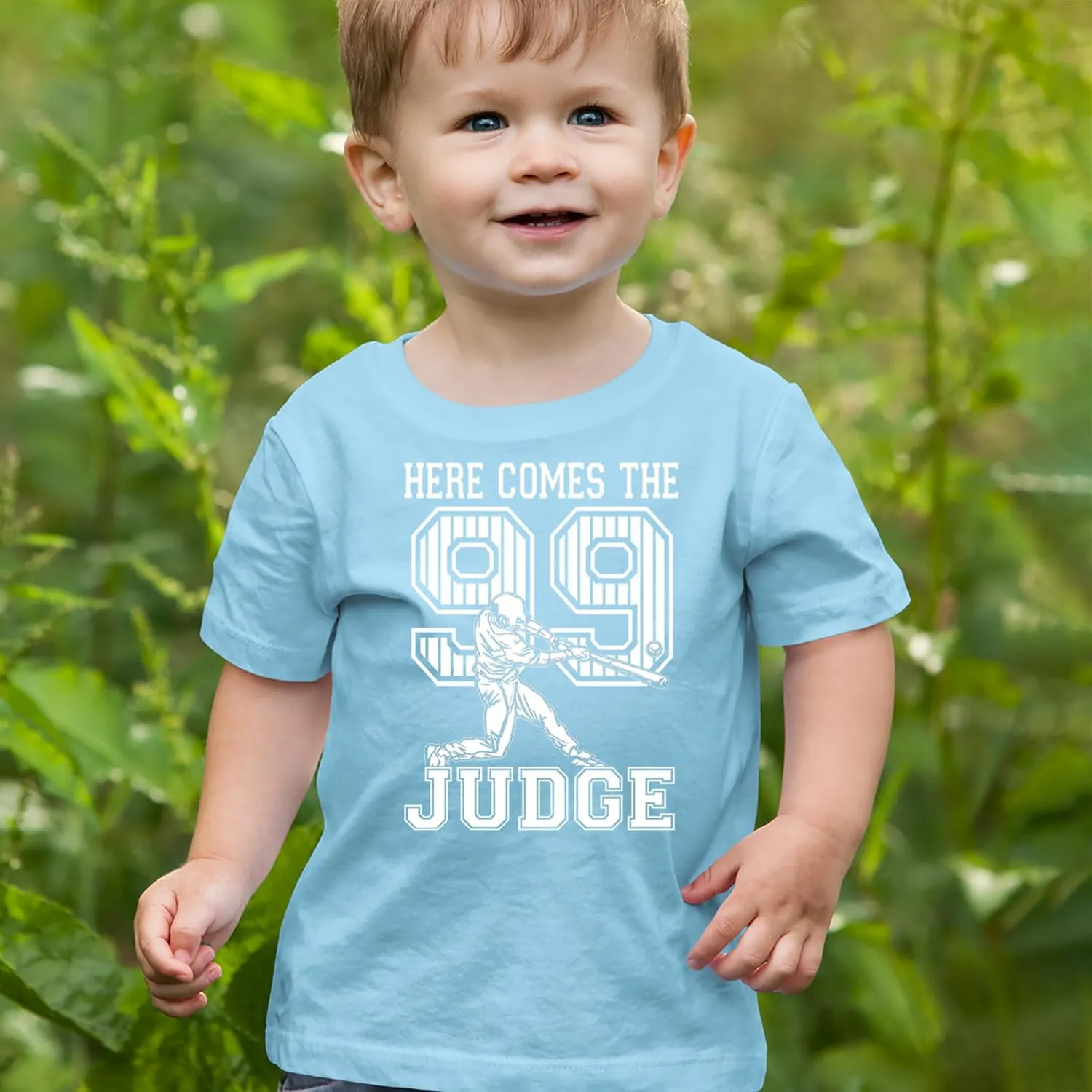 Here Comes The Judge 99 NY Baseball Toddler T-Shirt, Soft Cotton