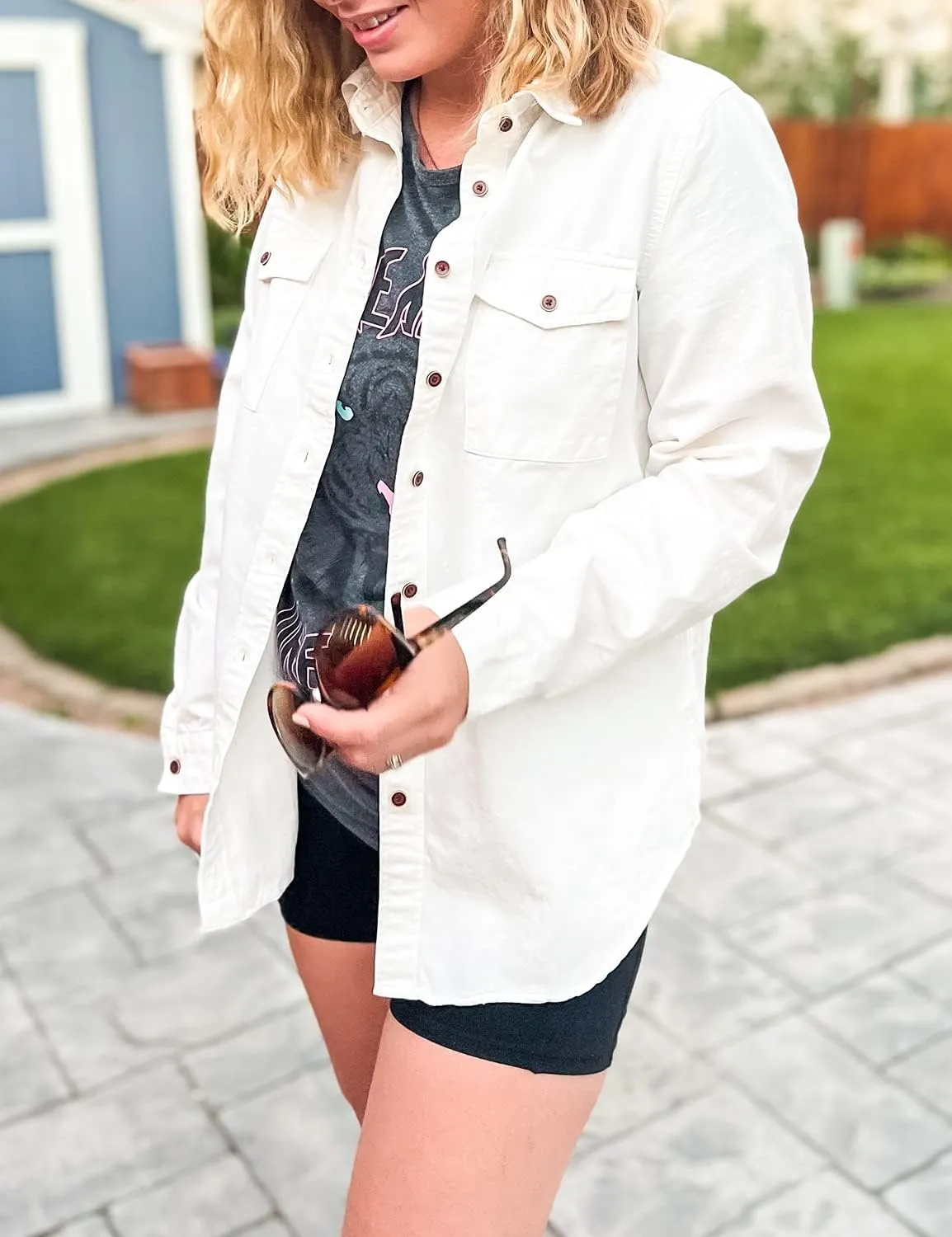 luvamia Denim Shirt Women Chambray Jean Western Shirts Long Sleeve Button Down Tops