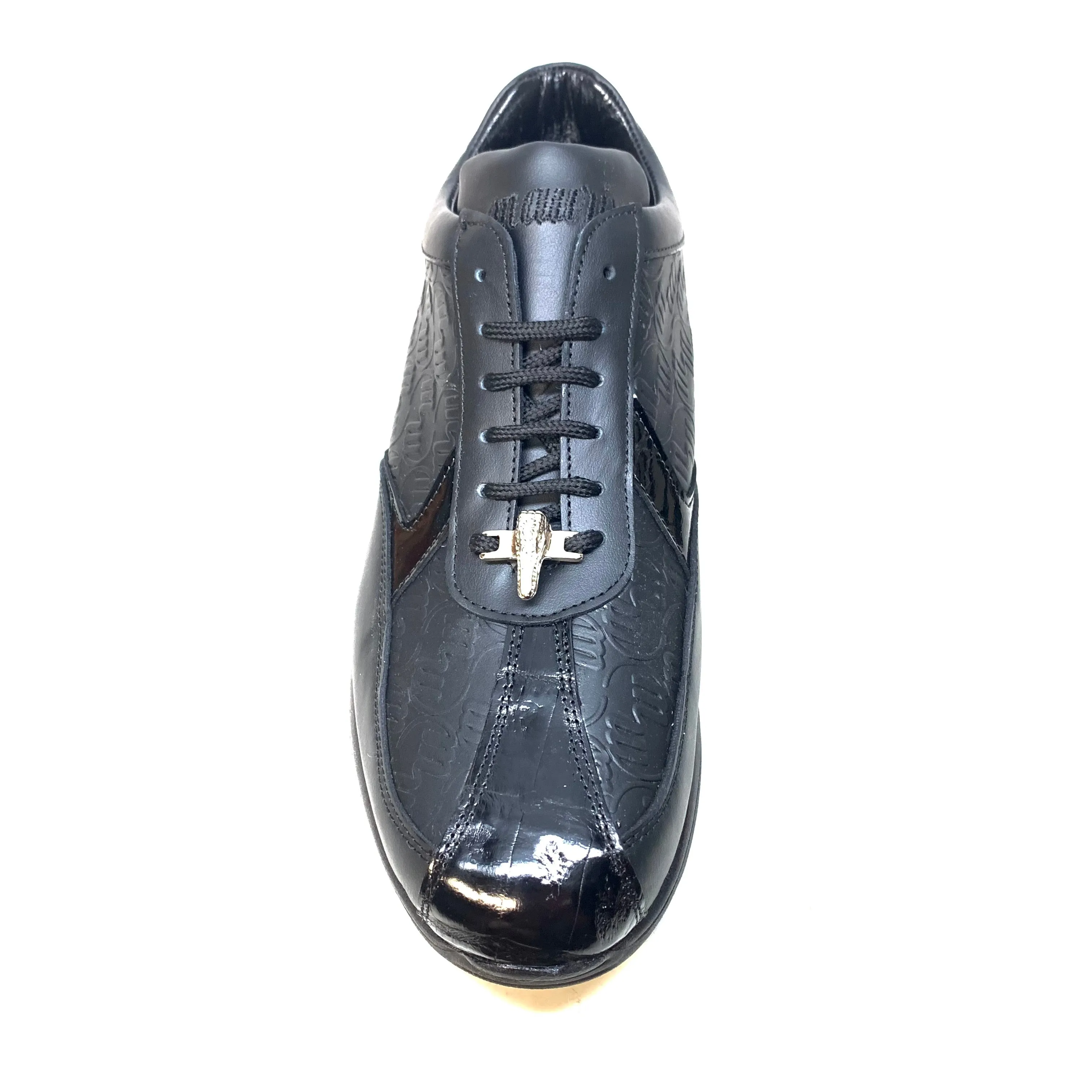 Mauri M770 Black Crocodile Nappa Leather Sneakers