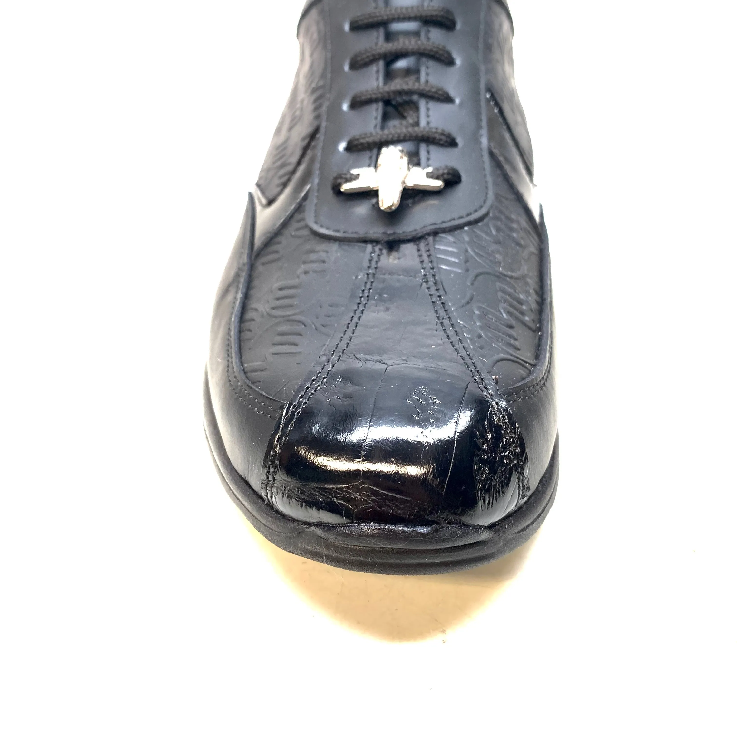 Mauri M770 Black Crocodile Nappa Leather Sneakers