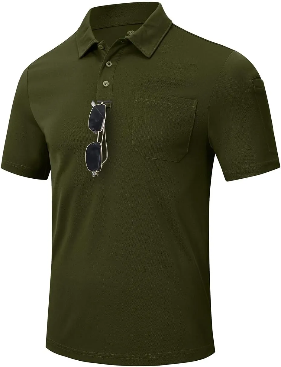 MoFiz Men's Polo Shirts Short Sleeve Lightweight Quick Dry Fit Polo Golf Summer Solid Athletic T-Shirts