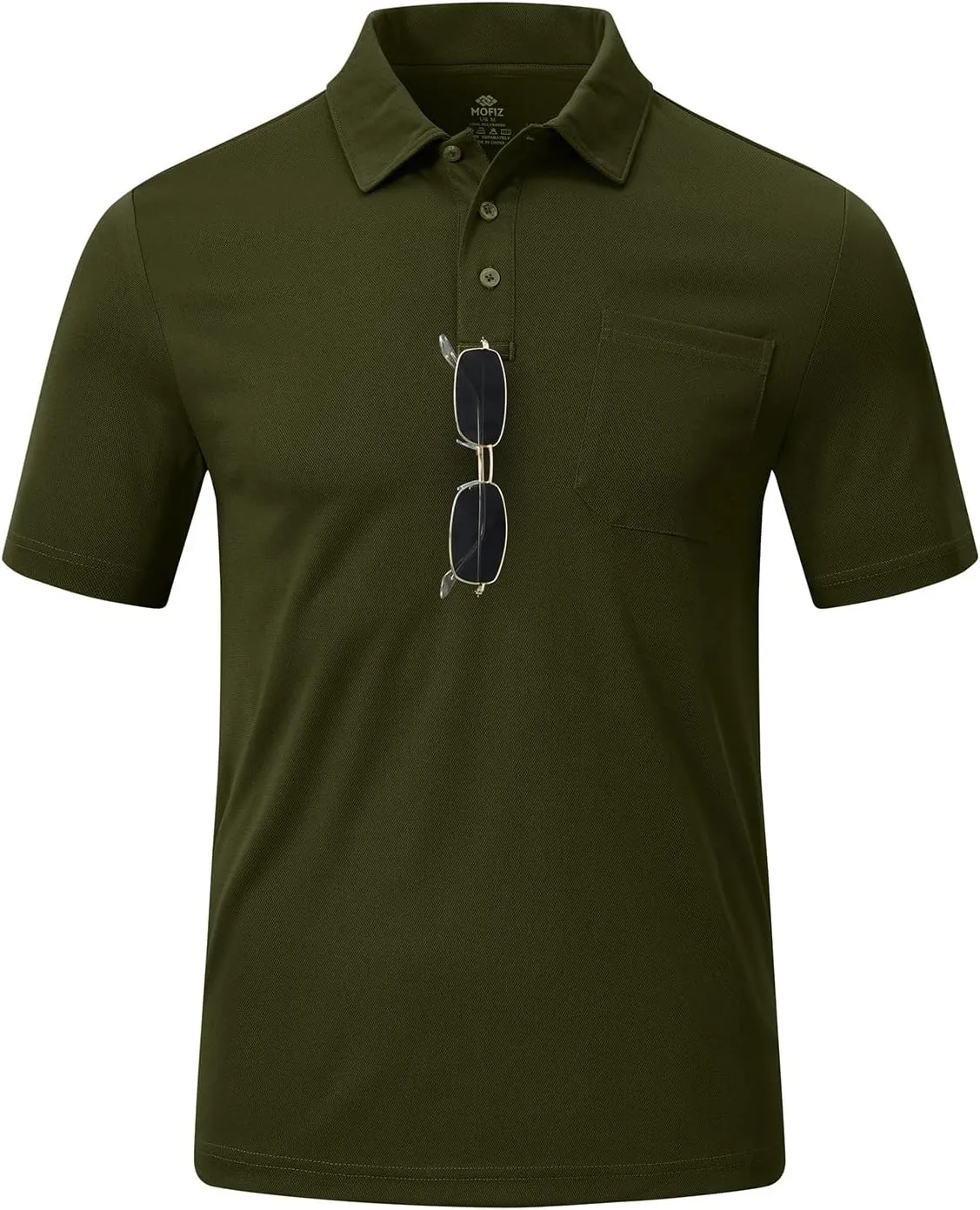 MoFiz Men's Polo Shirts Short Sleeve Lightweight Quick Dry Fit Polo Golf Summer Solid Athletic T-Shirts