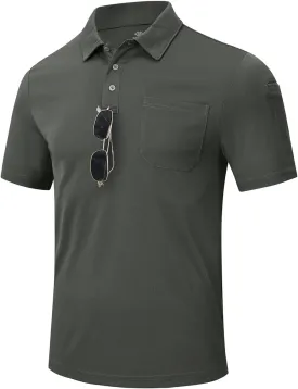 MoFiz Men's Polo Shirts Short Sleeve Lightweight Quick Dry Fit Polo Golf Summer Solid Athletic T-Shirts