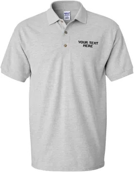 Polo Shirts for Men Custom Personalized Text Cotton Short Sleeves Golf Tees