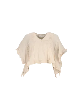 ruffled short-sleeve blouse
