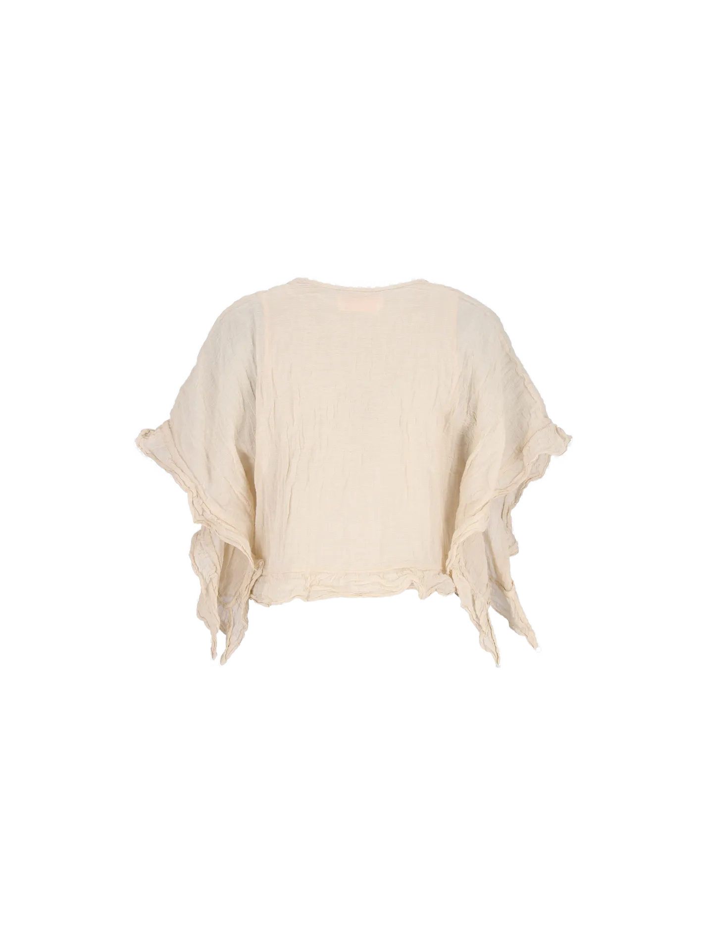 ruffled short-sleeve blouse