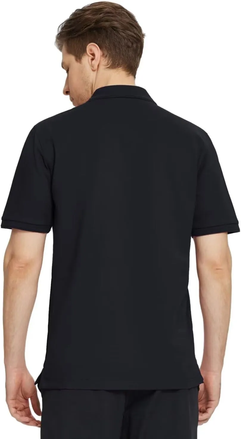 VEBOON Mens V Neck Polo Shirts Short Sleeve Lightweight Business Collared Shirts Performance Golf Polo Shirts for Men