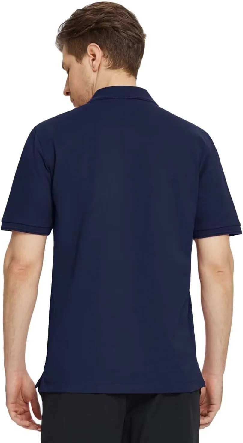 VEBOON Mens V Neck Polo Shirts Short Sleeve Lightweight Business Collared Shirts Performance Golf Polo Shirts for Men