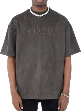 Verdusa Men's Oversized Tops Letter Embroidery Drop Shoulder Tee Top Casual T Shirts