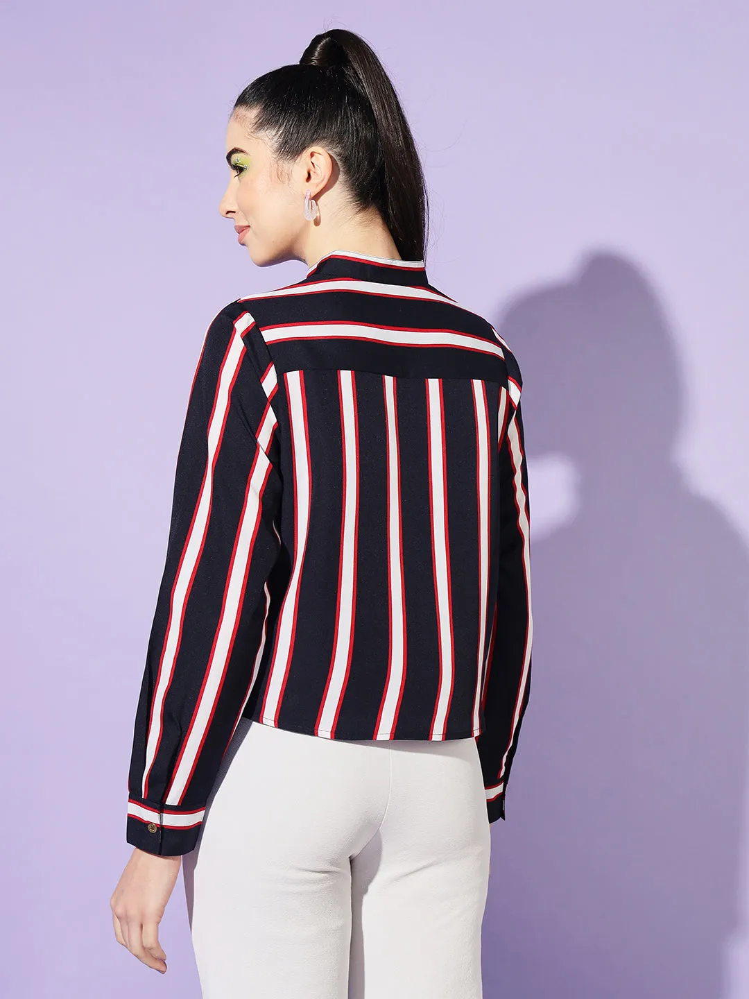 Women Boxy Striped Casual Shirt